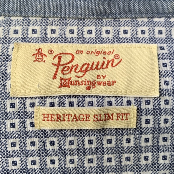 Penguin ‘Heritage Slim Fit’ Chambray Long Sleeve Button Down - Picture 5 of 8